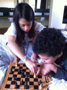 Ivan and Natasha playing chess